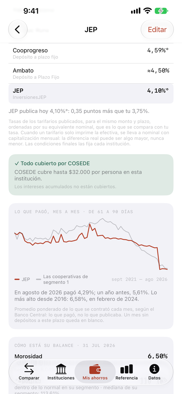 La historia de JEP: lo que pagó mes a mes desde 2021 frente a las cooperativas de segmento 1, y su cobertura COSEDE
